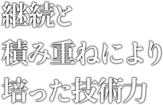 継続と積み重ねにより培った技術力